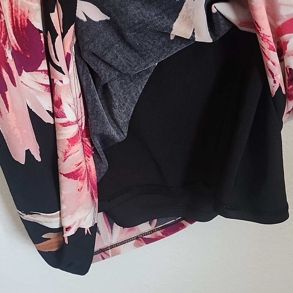 White House Black Market Women's Pink Floral Dress Sleeveless Ruched Lined Sz M - Picture 8 of 9